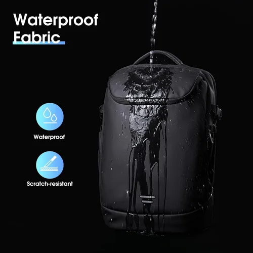 Miniatura 8 de TANGCORLE Mochila de viaje expandible aprobada para vuelos, mochila de 17.3 pulgadas para laptop de negocios para mujeres y hombres