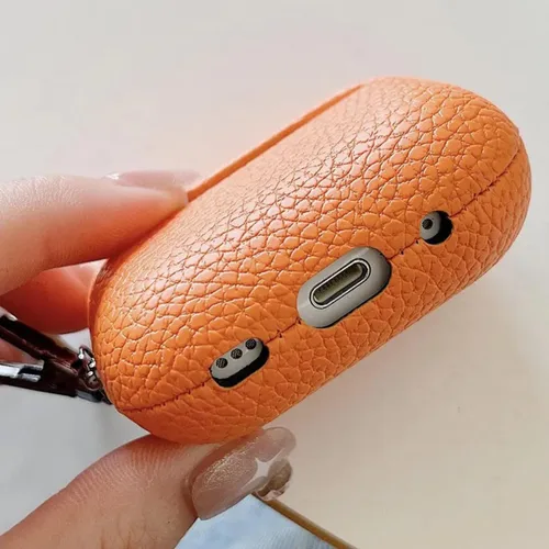 Miniatura 3 de Funda personalizada con nombre para AirPods Pro, añade tus propias iniciales personalizadas, monograma, funda de lujo de cuero vegano para Air Pods