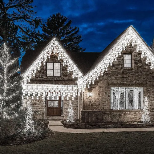 Miniatura 6 de Aurelema 640 luces LED de Navidad para exteriores, extra largas, 8 modos, impermeables, con 120 gotas, guirnalda de luces colgantes con control
