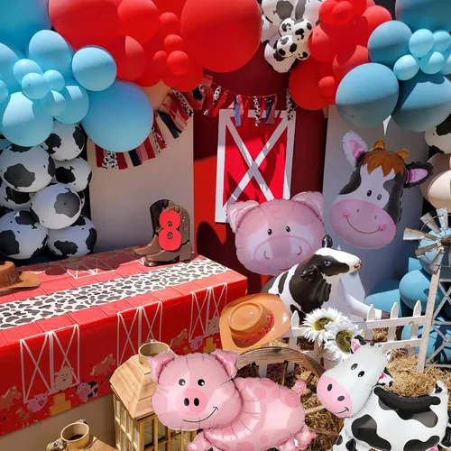 Miniatura 6 de Mantel de plástico desechable de granja para picnic, baby shower, cumpleaños, corral, granja, temática de animales, suministros de decoración