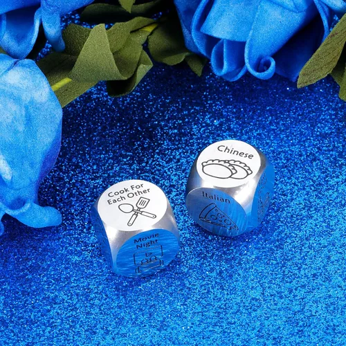 Miniatura 4 de Regalos divertidos de dados de comida para el día de San Valentín para él y ella, regalos para el día de San Valentín, dados de decisión de cita