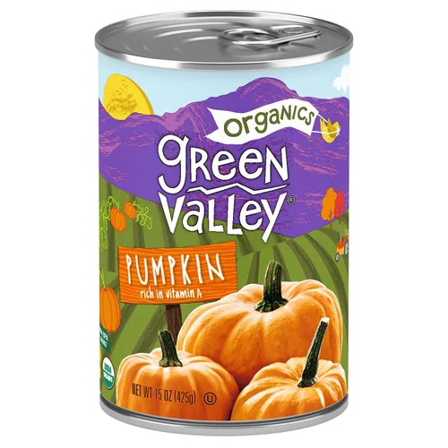 Miniatura 2 de Green Valley Organics Pumpkin Certificado orgánico Variedad 100% Dickinson Dulce terroso delicioso Firme y suave Vibrante naranja otoñal