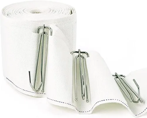 Miniatura 2 de Marcoborthers - Cinta plisada profunda para cortina de 2.8 pulgadas de largo, 10 yardas, con 20 piezas de acero inoxidable con clip de gancho