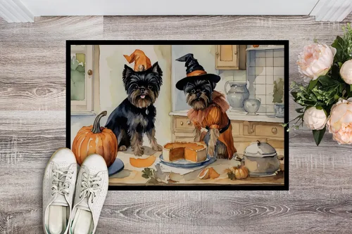 Miniatura 2 de Caroline's Treasures DAC1720MAT Affenpinscher - Tapete de otoño para cocina, con calabazas, 18 x 27 pulgadas, tapete para puerta delantera
