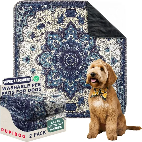 Miniatura 42 de PUPIBOO Almohadillas lavables para orina para perros y gatos - Almohadillas de entrenamiento para cachorros reutilizables súper absorbentes - 100%