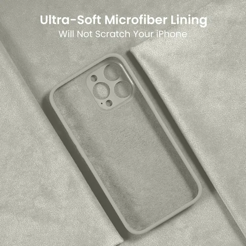 Miniatura 5 de FireNova Funda diseñada para iPhone 15 Pro, funda de silicona mejorada [protección de cámara], forro interior de microfibra antiarañazos, 6.1 Piedra