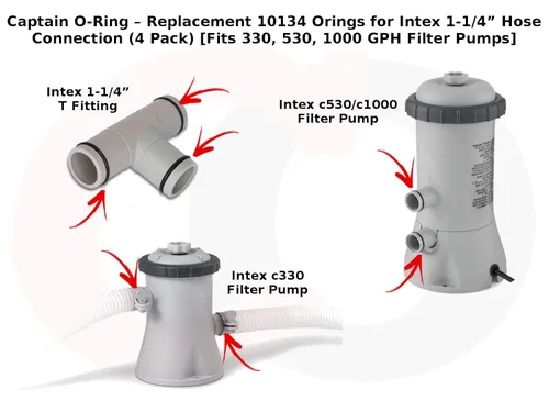 Miniatura 3 de Captain O-Ring Repuesto 10134 Orings para conexión de manguera Intex de 1-1/4 pulgadas (paquete de 4)