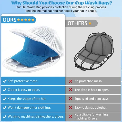 Miniatura 6 de Eiito Lavadora de sombreros para lavadora, paquete de 2 limpiadores de sombreros para gorras de béisbol, moldeador de sombreros para lavavajillas