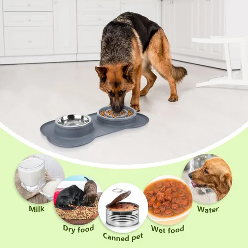 Miniatura 7 de Pecute Comedero Lento para Perros para Ralentizar la Alimentación, Tazón para Perros con Alimentador Lento sin Derrame con Alfombrilla de Silicona