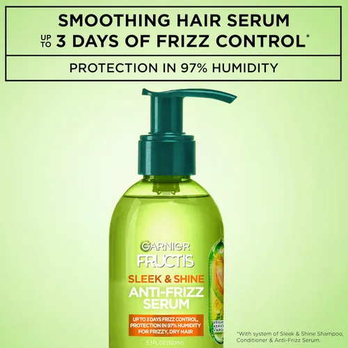 Miniatura 2 de Garnier Fructis Sleek & Shine - Suero antiencrespamiento para cabello seco, aceite de argán, 5.1 onzas líquidas, 2