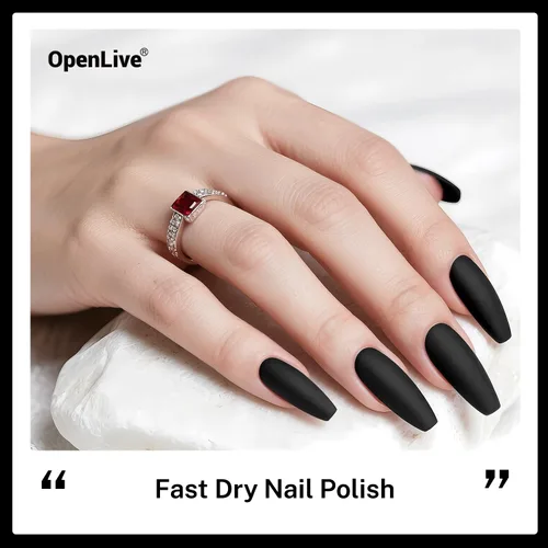 Miniatura 3 de OpenLive 16.5ml Esmalte de uñas negro de gran volumen de secado rápido, esmalte de uñas de color de secado rápido y larga duración para arte de uñas