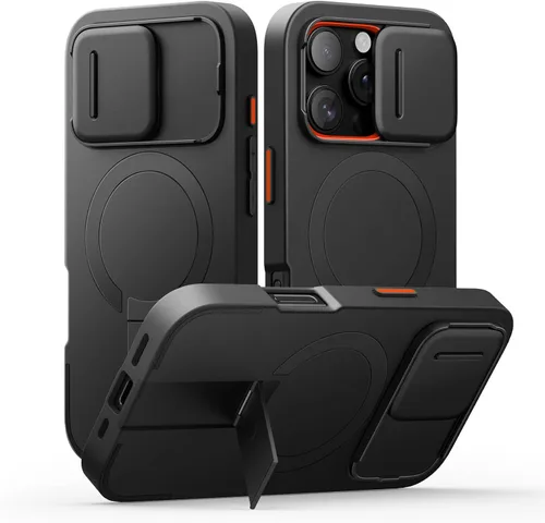Miniatura 74 de SURITCH - Funda para iPhone 17 Pro Max con cubierta de control de cámara, cubierta para cámara y soporte ajustable, compatible con MagSafe, a prueba