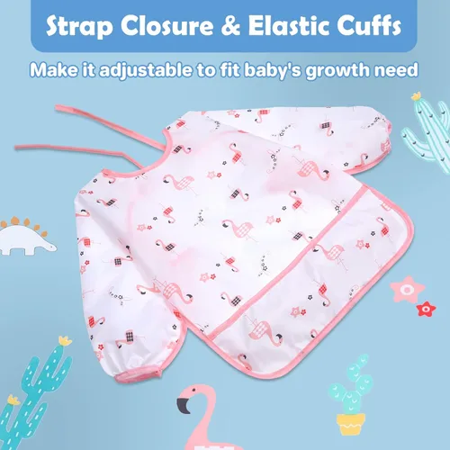 Miniatura 4 de Lictin Long Sleeve Bibs 5 Pack - Baby Bibs for Girl or Boy, Reusable Infant for Feeding Teething or Weaning