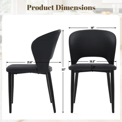Miniatura 2 de Homcosan Juego de 4 sillas de comedor, modernas sillas de cocina con estructura cruzada y exquisito diseño de tuberías, fácil montaje, sillas