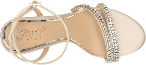 Miniatura 5 de Jewel Badgley Mischka Rosa - Sandalia de tacón con correas de piedras preciosas