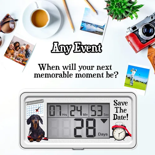Miniatura 4 de Temporizador de cuenta regresiva para jubilación hasta 9999 días con retroiluminación - Cuenta atrás para tu jubilación, vacaciones y todos