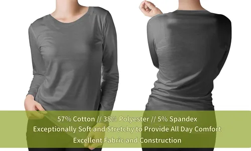 Miniatura 4 de BaHoki Essentials Camisetas de manga larga para ropa quirúrgica, gran pieza elástica y de capas