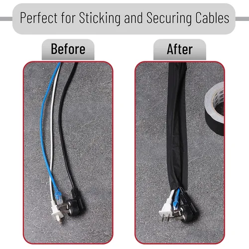 Miniatura 7 de Bates Cinta de Gaffing de 2 pulgadas x 23 yardas, paquete de 2 unidades - Negro, Cinta Multiusos para Suelo y Cable