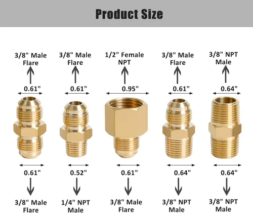 Miniatura 4 de ATKKE Manguera de extensión de propano de alta presión de 10 pies con kit de acoplamientos de conversión, línea de gas propano trenzada de acero
