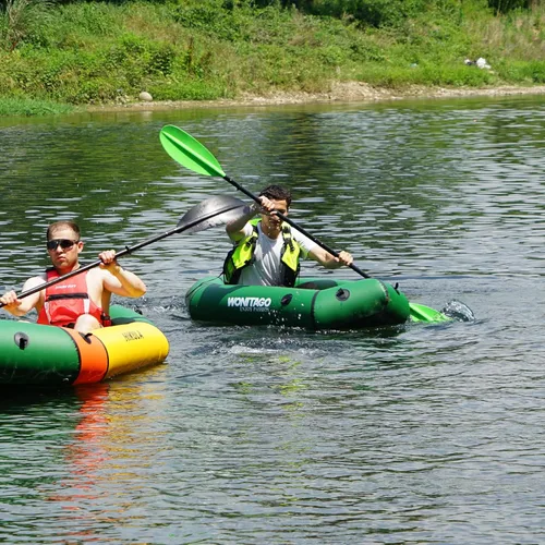 Miniatura 7 de Packraft - Kayak inflable de viaje de TPU con asiento suave y ligero, para rafting de agua plana/deriva de bicicletas/bote de agua litewater, 1 Verde