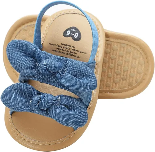 COSANKIM Sandalias de verano para bebés y niñas con suela suave de flores, zapatos de vestir para cuna, recién nacidos, para recién nacidos, para