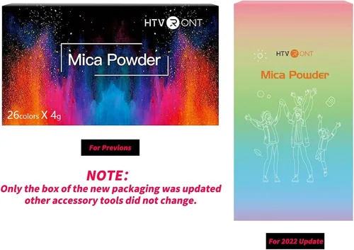 Miniatura 5 de HTVRONT - Polvo de mica para resina epoxi de 4.59 onzas, pigmento en polvo de 26 colores, es natural y fácil de mezclar para fabricar jabón, brillo