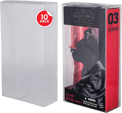 EVORETRO Protector de figura de acción – Paquete de 10 – Compatible con figuras de 6 pulgadas de la serie negra de Star Wars, funda de plástico PET