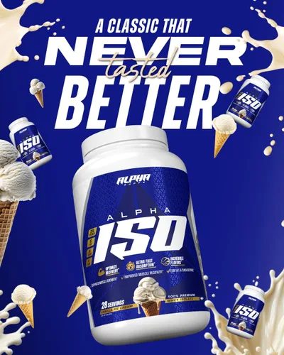 Miniatura 6 de Alpha Supps ISO - Polvo aislado de proteína de suero de leche 100% bajo en carbohidratos, 0.88 onzas por porción, ayuda a apoyar el crecimiento