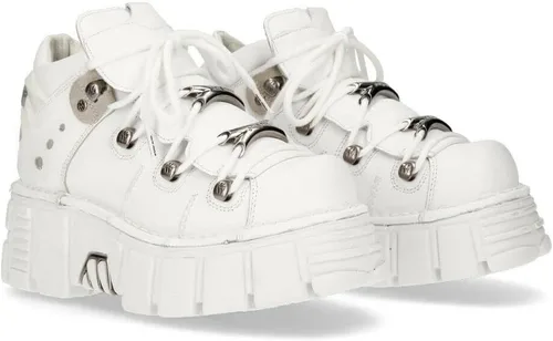 Miniatura 2 de New Rock 106N Tower - Botas de tobillo para mujer, 100% piel, estilo gótico, con plataforma punk, a la moda