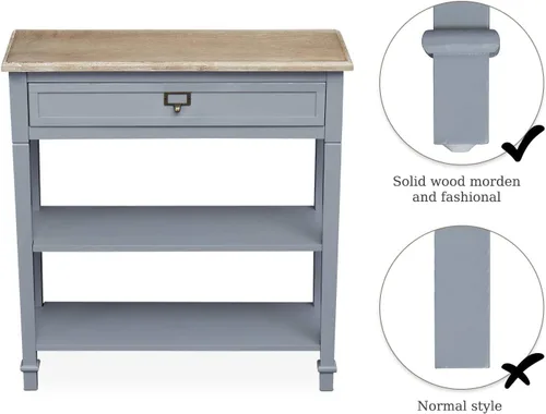 Miniatura 10 de KINTNESS Mesa consola de pasillo, mesa de entrada estrecha con almacenamiento para sala de estar, pasillo, vestíbulo, color gris