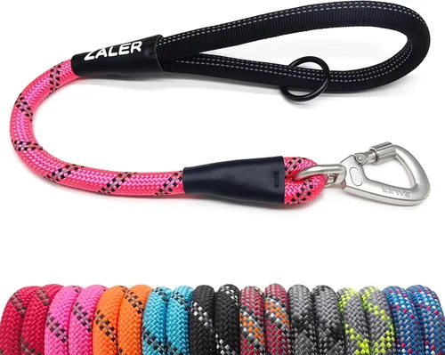 Miniatura 14 de ZALER Correa Corta para Perro, Correas de Tráfico de Cuerda de 26 Pulgadas para Perros, Correa Reflectante para Perro con Anillo en O, Correa Negro