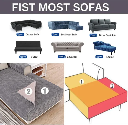 Miniatura 6 de Fundas de sofá modular en forma de L de 3, 2, 4, 1 plaza, antideslizante, de terciopelo acolchado, suave, lavable, protector de muebles para perros