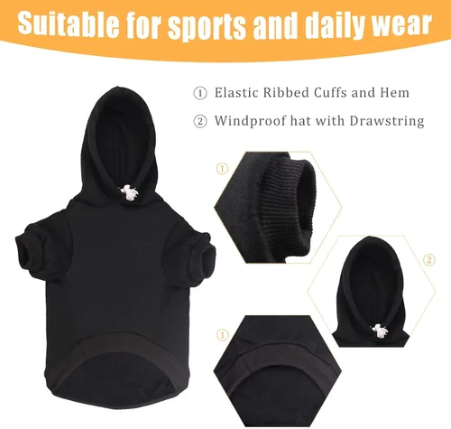 Miniatura 5 de Sudadera con capucha para perro, suéter de seguridad para perro, suave forro polar cepillado, sudadera con capucha con bolsillo para perros medianos