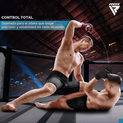 Miniatura 7 de Guantes RDX MMA para artes marciales, boxeo, entrenamiento de combate, guantes híbridos de palma abierta para hombres y mujeres, cuero maya hide