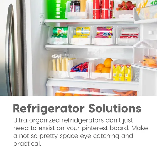 Miniatura 8 de IRIS USA Contenedores de almacenamiento de plástico transparentes apilables, X Grande - Paquete de 4, Organizador de cocina, despensa, armario