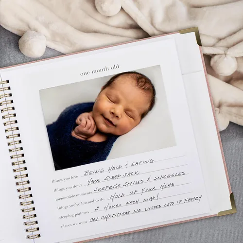 Miniatura 19 de Libro de recuerdos de bebé para niños y niñas – Libro atemporal para bebés de 5 años – Libro de recortes de diario neutro o álbum de fotos