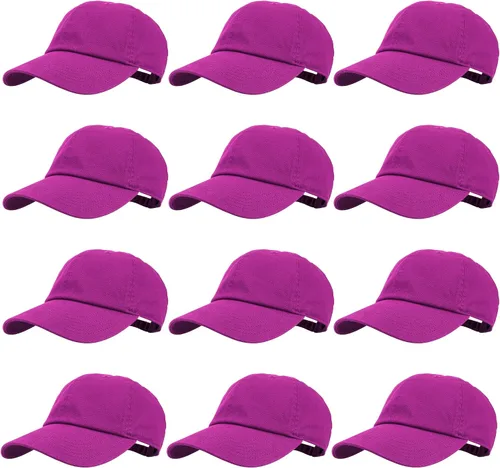 Miniatura 72 de Gelante Gorras de béisbol 100% algodón liso en blanco tamaño ajustable al por mayor a granel de 12