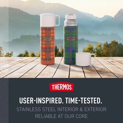 Miniatura 5 de Thermos Botella compacta de acero inoxidable con aislamiento al vacío de 25 onzas, pizarra