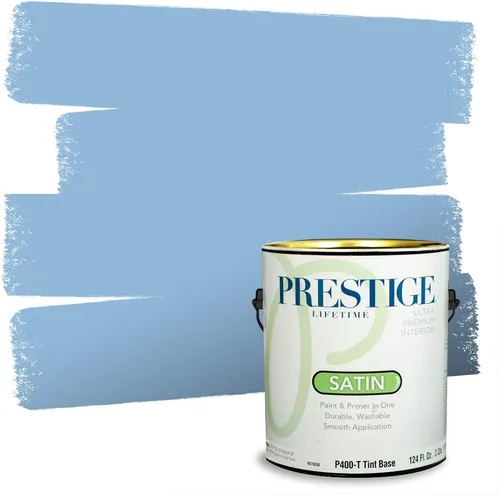 Miniatura 69 de Prestige Paints. - Base y pintura para exteriores en un solo galón, 1 galón. plano, comparable con Sherwin Williams Topsail. SW159-azul hechizante.
