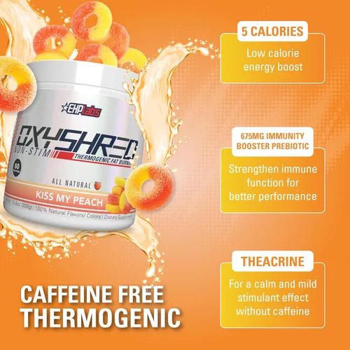 Miniatura 4 de EHP Labs OxyShred - Polvo termogénico para antes del entrenamiento y suplemento para adelgazar no estimulante con L-glutamina y acetil-L-carnitina
