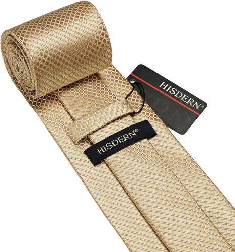 Miniatura 286 de HISDERN Conjunto de corbata a cuadros a cuadros pañuelo tejido clásico formal para hombre corbata y bolsillo cuadrado