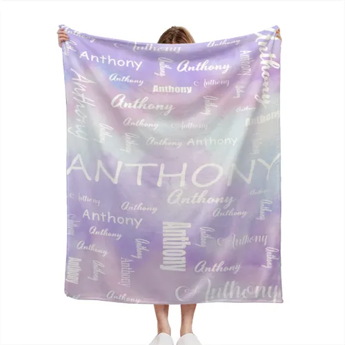 Miniatura 16 de Manta de bebé azul personalizada con nombre para niño, manta de bebé personalizada con nombre que recibe manta floral para bebés, recién nacidos