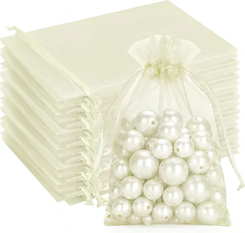 Miniatura 29 de G2PLUS Bolsas de organza con cordón de 4 x 6 pulgadas, 100 bolsas de organza azul aguamarina, bolsas de malla transparente para joyas, bolsa