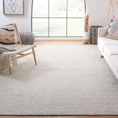 Miniatura 23 de SAFAVIEH Colección Natura - Alfombra decorativa de 2 x 3 pies, azul, lana hecha a mano, ideal para áreas de alto tráfico en entrada, sala de estar