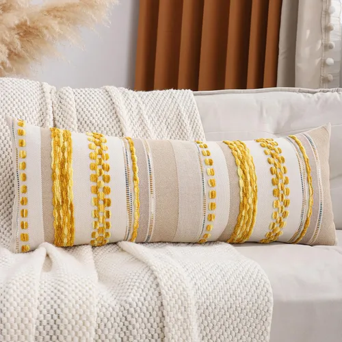 Miniatura 32 de Juego de 2 fundas de almohada bohemias de 18 x 18 pulgadas, fundas de almohada decorativas de felpilla con patrón de granja para decoración del hogar