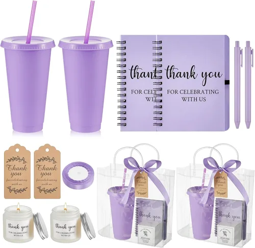 Miniatura 16 de Nuogo Juego de 6 premios de ducha para padres para jugadores, adultos, incluye vaso de plástico, cuaderno, velas perfumadas, bolígrafo, bolsa