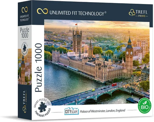 Trefl Palace of Westminster, Londres, Inglaterra, rompecabezas de 1000 piezas Prime de cartón grueso de 27 x 19 pulgadas, entretenimiento creativo