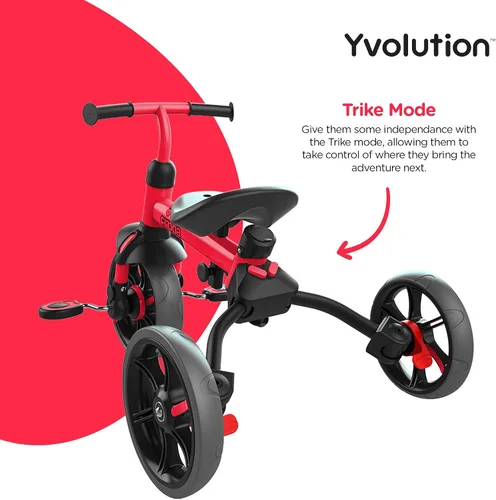 Miniatura 6 de Yvolution Y Velo Flippa - Triciclo convertible a bicicleta de balance 4 en 1 para pequeños de 2 a 5 años Rojo
