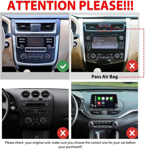 Miniatura 2 de Para Nissan Altima Teana 2013-2018 Car CarPlay Android Navegación Automática Estéreo GPS Radio Cámara Pantalla 10.33 "QLED Pantalla Táctil Headunit