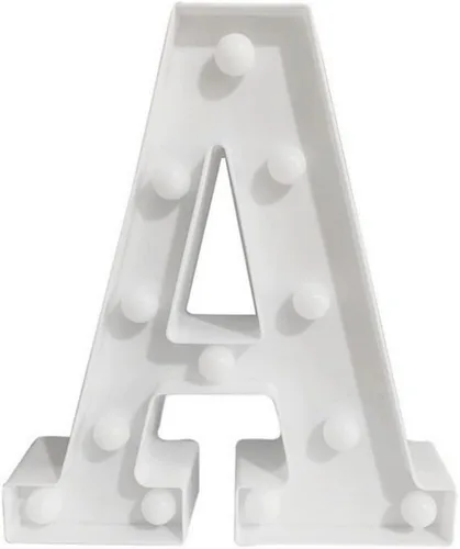 Miniatura 9 de anso Letras LED del alfabeto con números iluminados, letras de plástico blanco, decoración de pie de la A a la Z 0 ~ 9 (rosa corazón)
